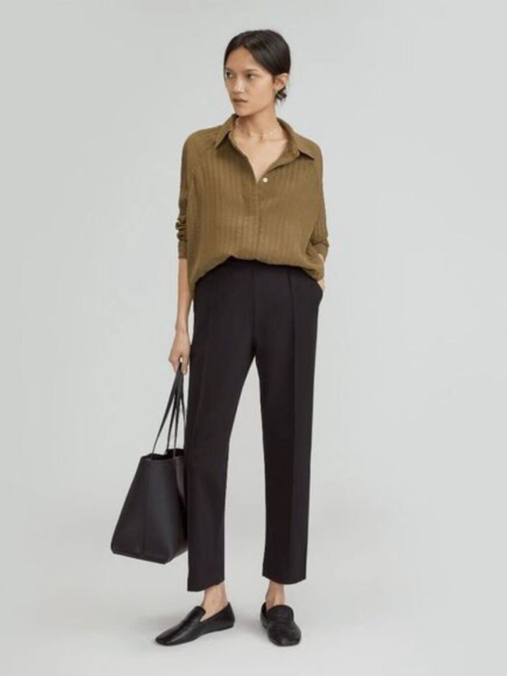 Everlane Womens Black Stretch Drawstring Pintuck The Dream Pant Size XS